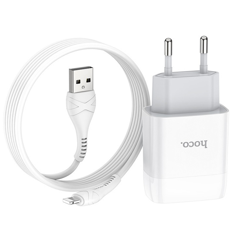 СЗУ Hoco C73A Glorious 2.4A (2USB-A) + кабель USB to Lightning