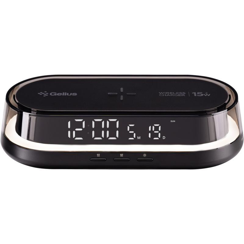 Настільний годинник з функцією БЗП Gelius Time Bridge 2 GP-SDC02 15W (Black) в магазині vchehle.ua