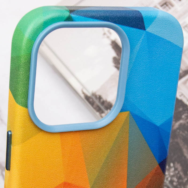 Заказать Кожаный чехол Colour Splash with Magnetic Safe для Apple iPhone 14 Pro Max (6.7") (Red / Blue) на vchehle.ua