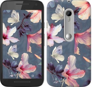 Чехол Нарисованные цветы для Motorola Moto G3