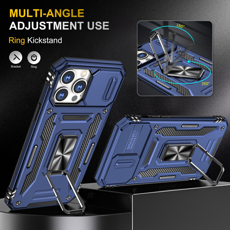 Ударопрочный чехол Camshield Army Ring для Apple iPhone 13 Pro Max (6.7") (Синий / Navy) в магазине vchehle.ua