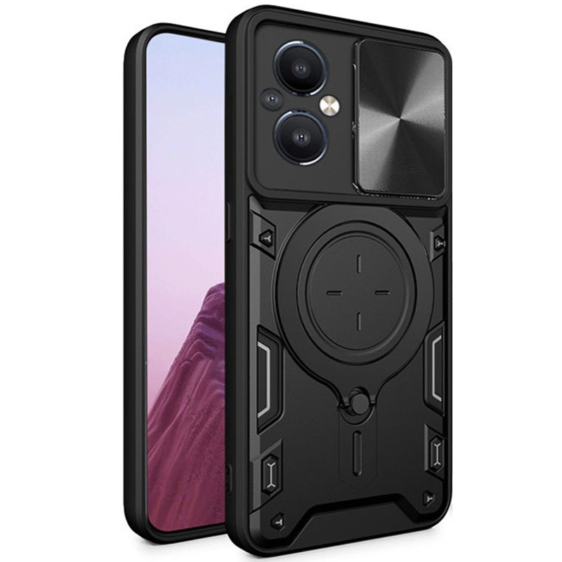 Фото Ударопрочный чехол Bracket case with Magnetic для Xiaomi Poco M5 (Black) на vchehle.ua