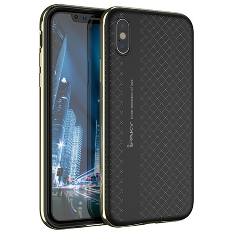 

Чохол iPaky TPU+PC для iPhone XS (5.8") (Чорний / Золотий) 279158