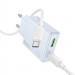 Фото СЗУ Hoco C142A Direct PD20W+QC3.0 (1USB-A/1C) + кабель Type-C to Type-C (Blue) на vchehle.ua