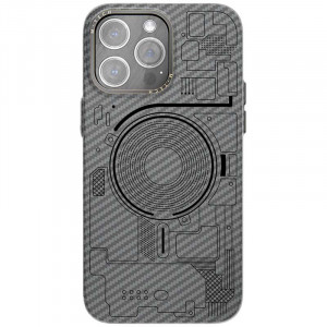 Чохол M-Tech Carbon soft touch with Magnetic Safe на Apple iPhone 15 Pro (6.1")