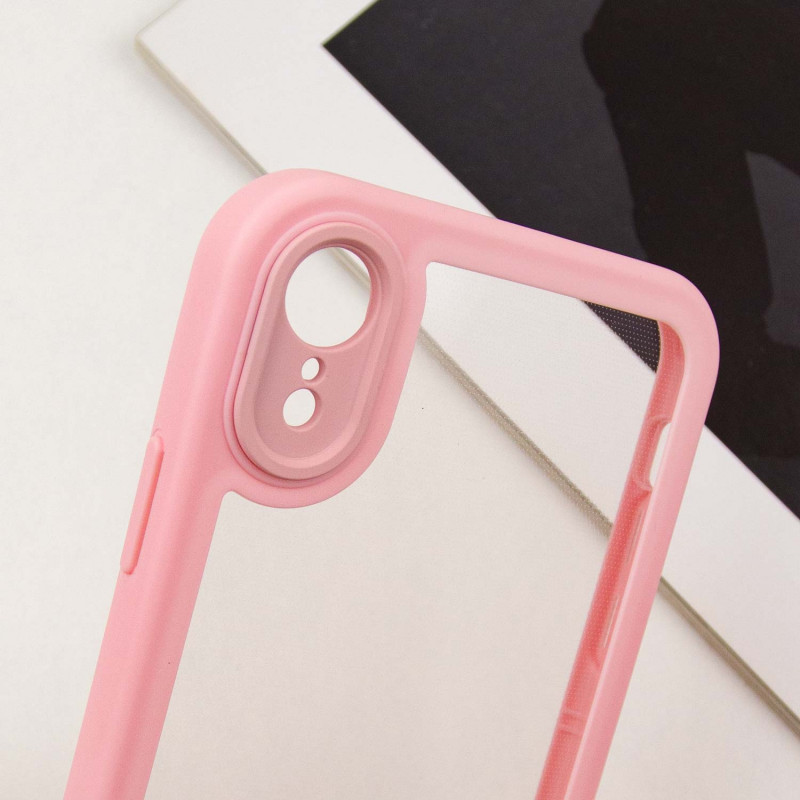 TPU чохол Transparent + Colour 1,5mm на Apple iPhone XR (6.1") (Pink) в магазині vchehle.ua