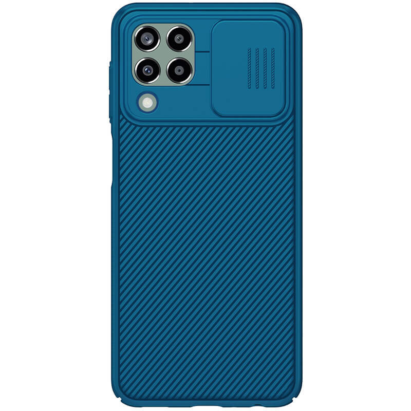 Карбоновая накладка Nillkin Camshield (шторка на камеру) для Samsung Galaxy M53 5G (Синий / Blue)