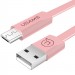 Дата кабель USAMS US-SJ201 USB to MicroUSB 2А (1,2 m) (Рожевий)
