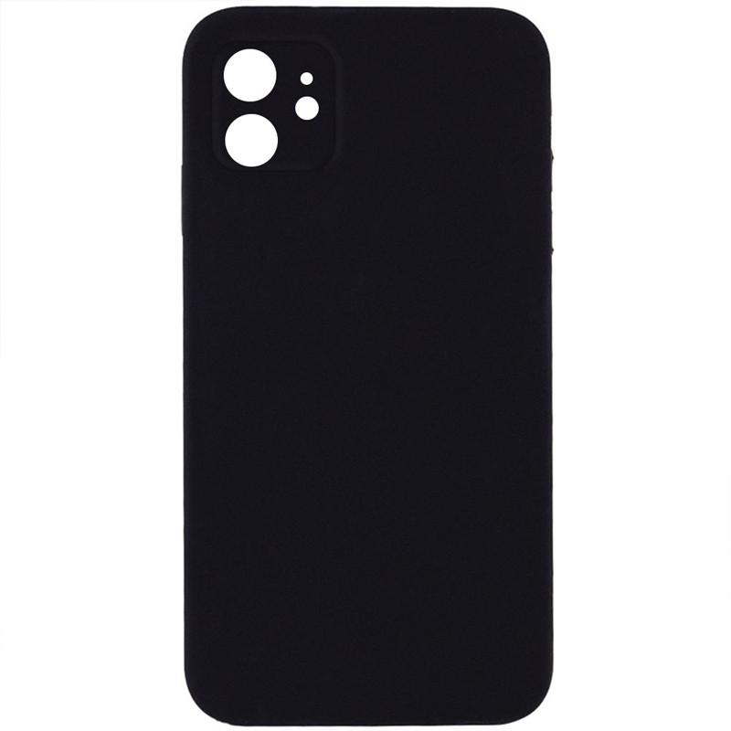 Silicone Case Square Full Camera Protective (AA) NOLOGO на Apple iPhone 11 (6.1") (Чорний / Black)