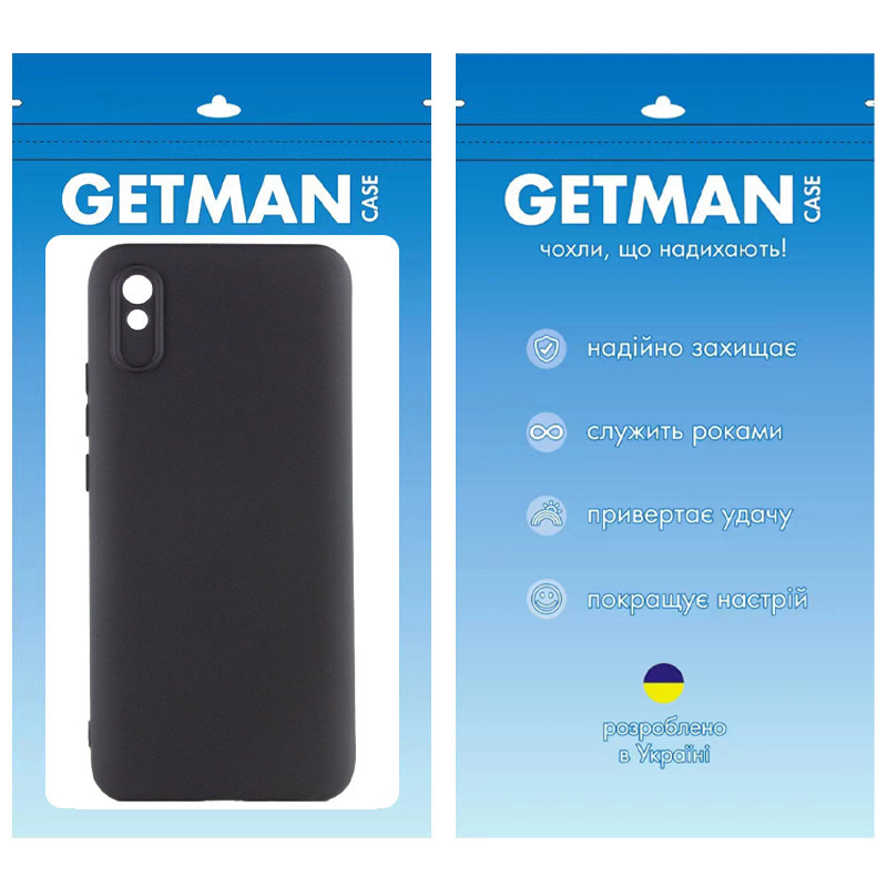 Чехол TPU GETMAN Liquid Silk Full Camera для Xiaomi Redmi 9A (Черный / Black) в магазине vchehle.ua