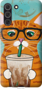 Чехол Зеленоглазый кот в очках для Samsung Galaxy S21 FE