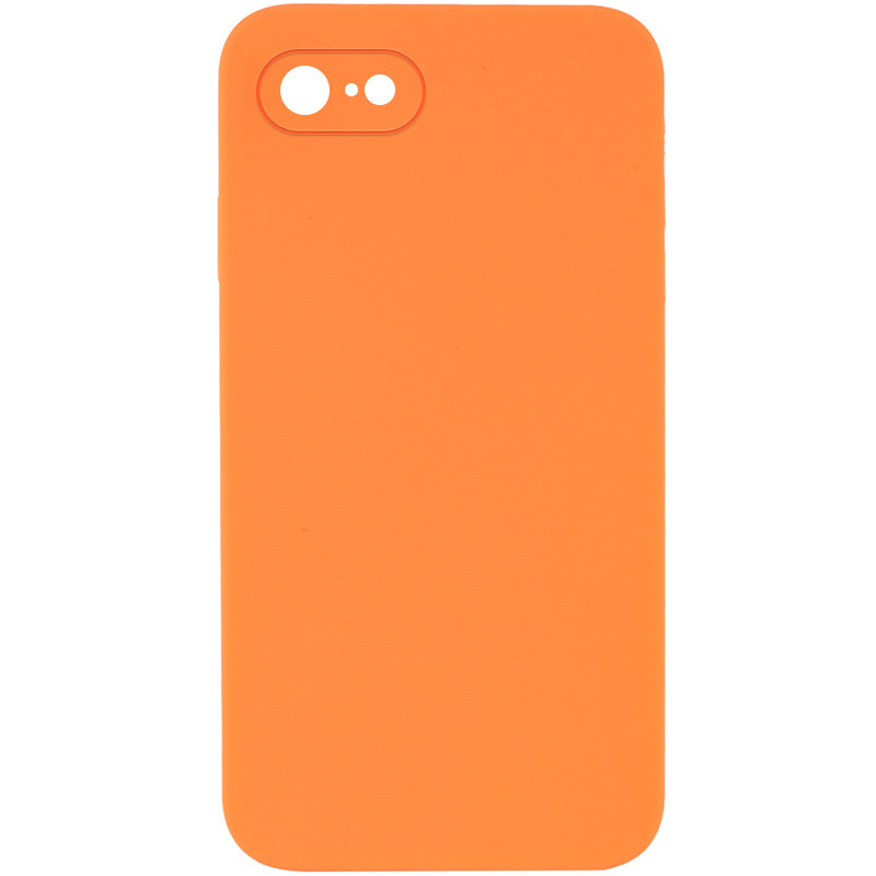 Silicone Case Square Full Camera Protective (AA) NOLOGO на Apple iPhone 7 / 8 / SE (2020) (4.7") (Помаранчевий / Papaya)