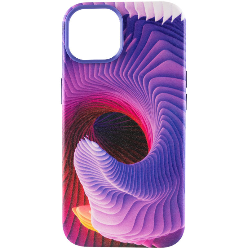 Шкіряний чохол Colour Splash with Magnetic Safe на Apple iPhone 13 (6.1") (Purple / Pink)