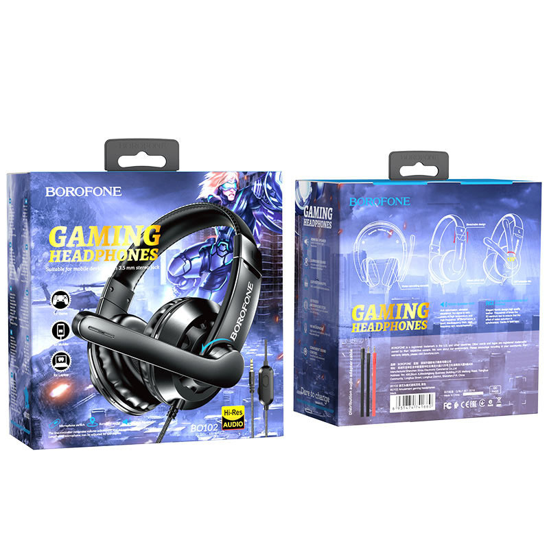 Купить Накладные наушники BOROFONE BO102 (3.5mm/1.2m) (Черный) на vchehle.ua