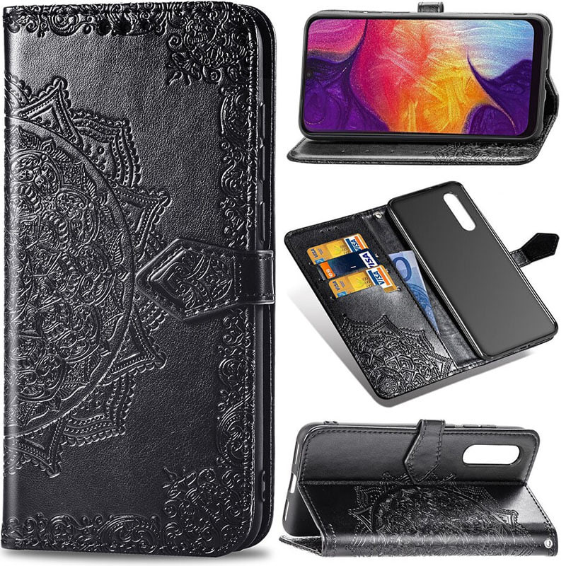 Фото Кожаный чехол (книжка) Art Case с визитницей для Samsung Galaxy A50 (A505F) / A50s / A30s (Черный) на vchehle.ua