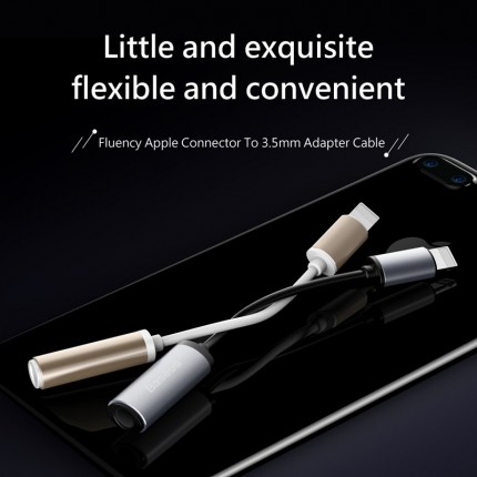 Переходник Baseus Fluency Apple Connector To 3.5mm Adapter Cable (Серебряный / Черный) в магазине vchehle.ua