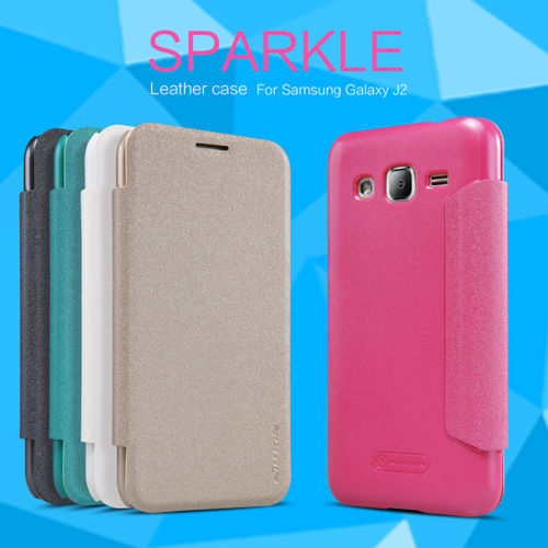 Кожаный чехол (книжка) Nillkin Sparkle Series для Samsung J200H Galaxy J2 Duos