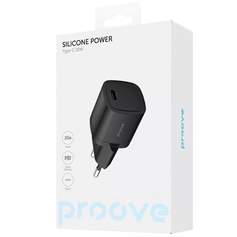 Заказать СЗУ Proove Silicone Power 20W (Type-C) (Black) на vchehle.ua