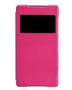 Кожаный чехол (книжка) Nillkin Sparkle Series для Sony Xperia Z2 (L50) (Розовый)