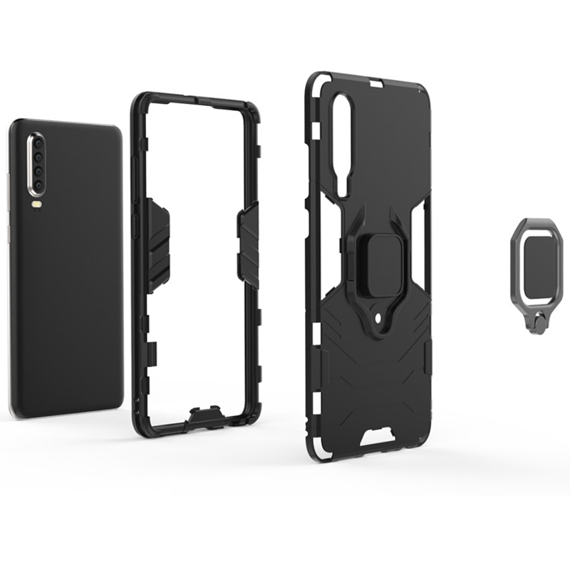 Купити Ударостійкий чохол Transformer Ring for Magnet на Huawei P30 lite (Чорний / Soul Black) на vchehle.ua