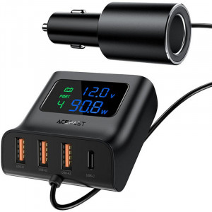 АЗУ Acefast B8 digital display car HUB charger