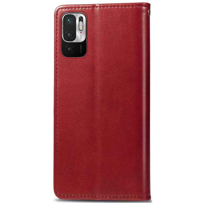 Фото Кожаный чехол-книжка GETMAN Gallant (PU) для Xiaomi Redmi Note 10 5G / Poco M3 Pro (Красный) в магазине vchehle.ua