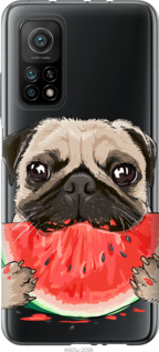 

Чехол Мопс и арбуз для Xiaomi Mi 10T 1142702