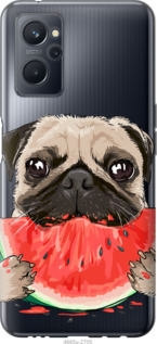 Чехол Мопс и арбуз для Realme 9i