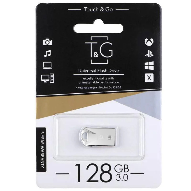 Фото Флеш-драйв USB 3.0 Flash Drive T&G 106 Metal Series 128GB (Срібний) на vchehle.ua