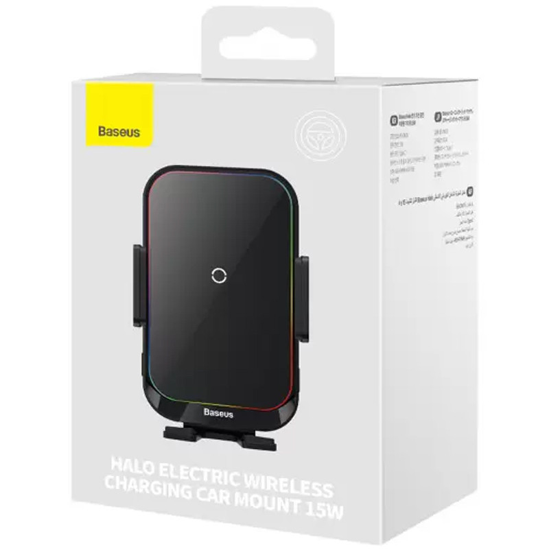 Заказать Автодержатель с БЗУ Baseus Halo Electric Wireless Charging Car Mount 15W (SUDD000001) (Black) на vchehle.ua