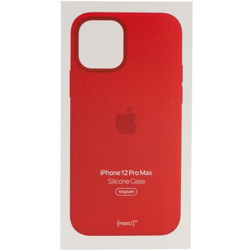 Купити Уценка Чехол Silicone case (AAA) full with Magsafe and Animation для Apple iPhone 12 Pro Max (6.7") (Дефект упаковки / Червоний / Red) на vchehle.ua