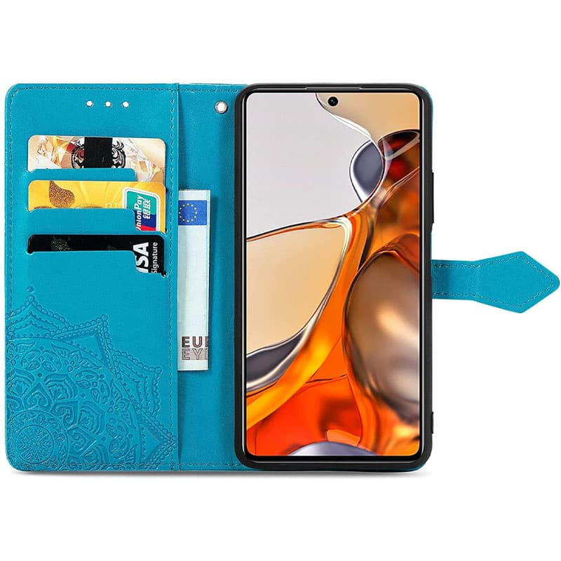 Фото Шкіряний чохол-книжка Art Case з візитницею на Xiaomi Redmi Note 11 (Global) / Note 11S (Синій) в маназині vchehle.ua
