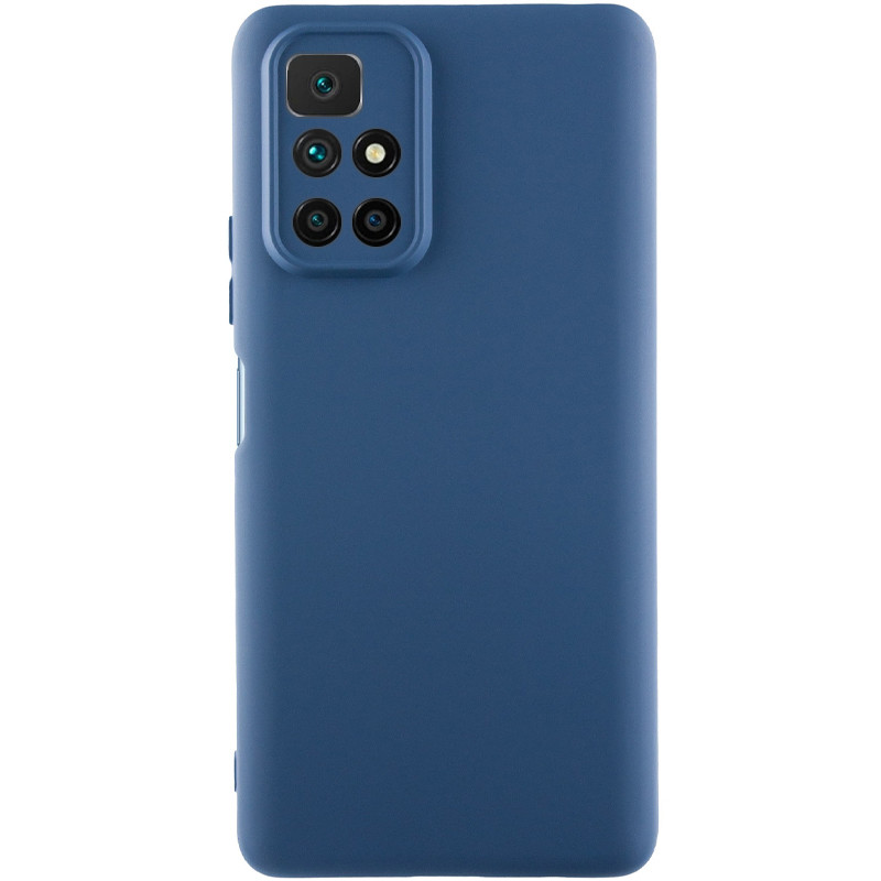 Чехол TPU GETMAN Liquid Silk Full Camera для Xiaomi Redmi 10 (Синий / Navy Blue)