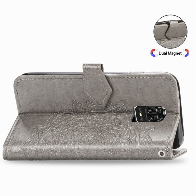 Купить Кожаный чехол-книжка Art Case с визитницей для Xiaomi Redmi Note 9s / Note 9 Pro / Note 9 Pro Max (Серый) на vchehle.ua