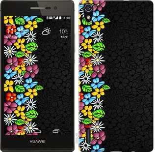 

Чехол цветочный орнамент для Huawei Ascend P7 102366