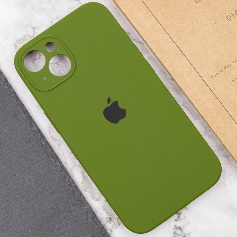 Купить Чехол Silicone Case Full Camera Protective (AA) для Apple iPhone 13 (6.1") (Зеленый / Dark Olive) на vchehle.ua