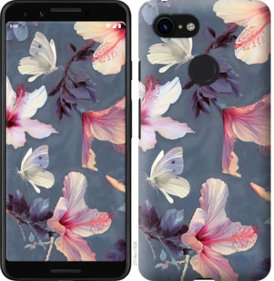 Чехол Нарисованные цветы для Google Pixel 3