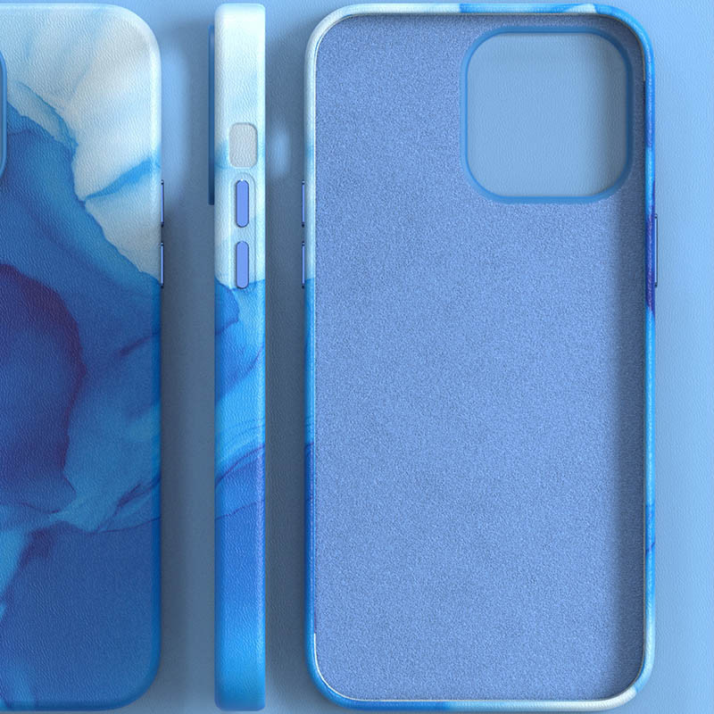 Фото Кожаный чехол Figura Series Case with Magnetic safe для Apple iPhone 11 (6.1") (Blue) на vchehle.ua