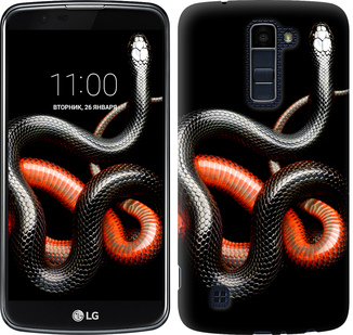 

Чохол Червоно-чорна змія на чорному тлі на LG K10 / K410 482139
