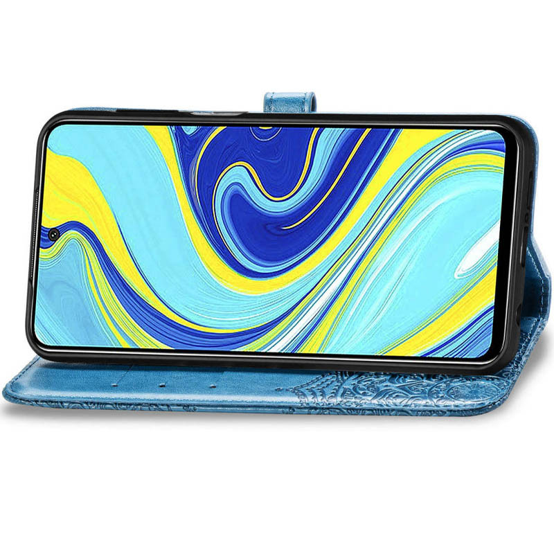 Шкіряний чохол-книжка Art Case з візитницею на Xiaomi Redmi Note 9 / Redmi 10X (Синій) в магазині vchehle.ua