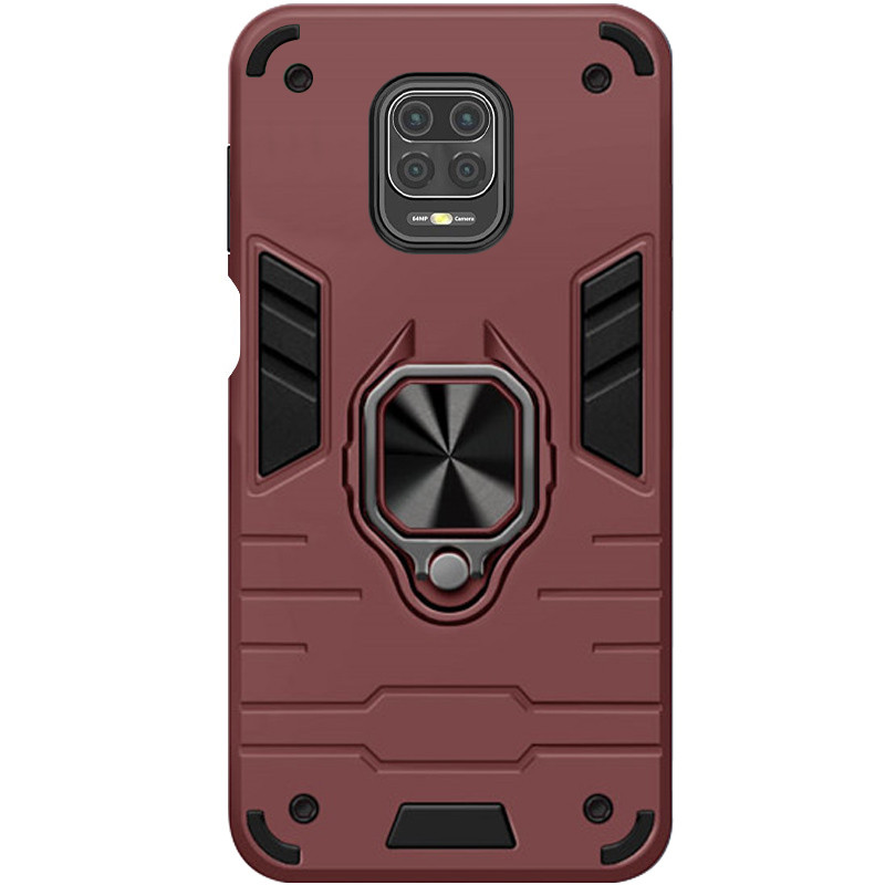 

Ударостійкий чохол Transformer Ring for Magnet для Xiaomi Redmi Note 9 Pro (Бордовий / Wine red) 1146939