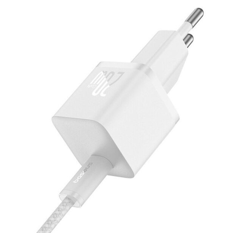 Фото МЗП Baseus GaN5 Fast Charger (mini) PD20W (1USB-C) + кабель Type-C to Type-C (P10110900113) (Moon White) на vchehle.ua