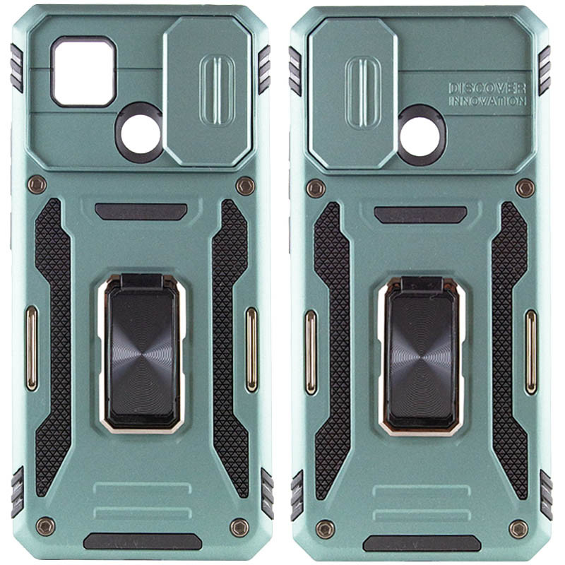 Ударопрочный чехол Camshield Army Ring для Xiaomi Redmi 9C / 10A (Зеленый / Light Green)