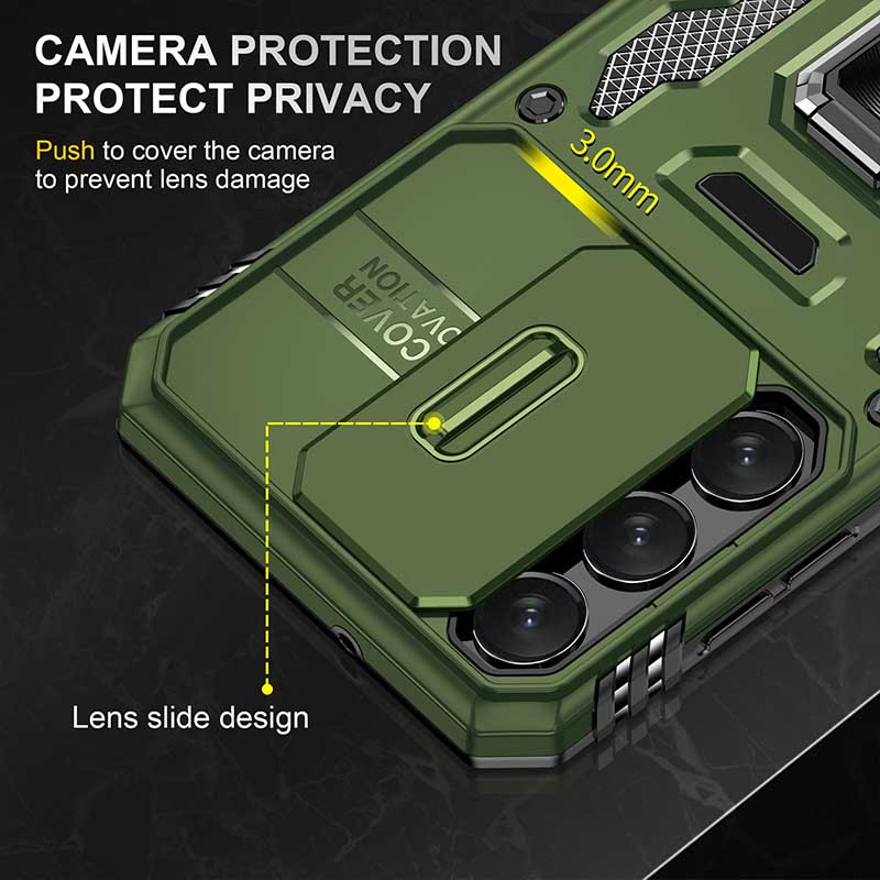 Фото Ударопрочный чехол Camshield Army Ring для Samsung Galaxy S21+ (Оливковый / Army Green) на vchehle.ua