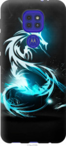 Чехол Бело-голубой огненный дракон для Motorola G9 Play