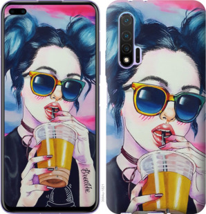 Чехол Арт-девушка в очках для Huawei Nova 6