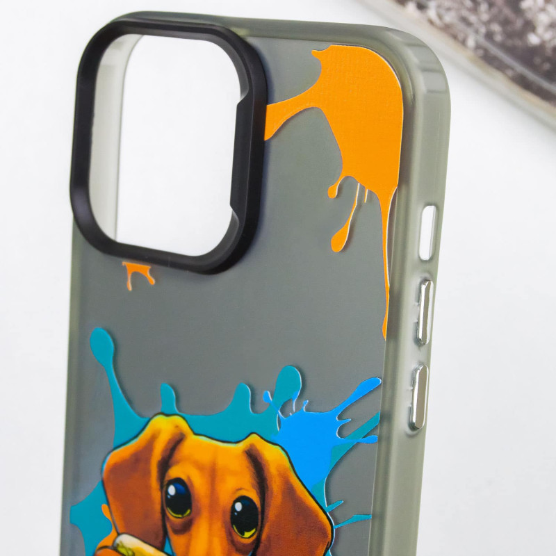 Купить TPU+PC чехол TakiTaki Graffiti magic glow для Apple iPhone 14 Pro Max (6.7") (Sausage dog / Black) на vchehle.ua