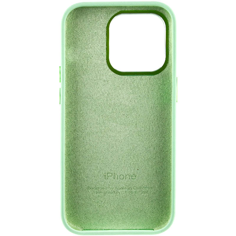 Чохол Silicone Case Metal Buttons (AA) на Apple iPhone 13 Pro (6.1") (Зелений / Pistachio) в магазині vchehle.ua