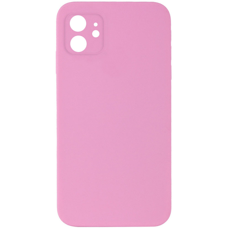 Silicone Case Square Full Camera Protective (AA) NOLOGO на Apple iPhone 11 (6.1") (Рожевий / Light pink)