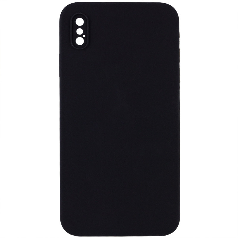 Чехол Silicone Case Square Full Camera Protective (AA) NOLOGO для Apple iPhone XS Max (6.5") (Черный / Black)